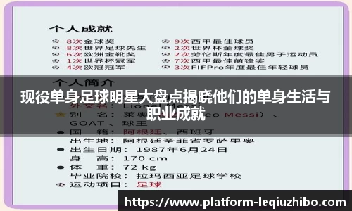 现役单身足球明星大盘点揭晓他们的单身生活与职业成就